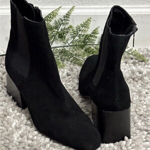 Blondo Black Suede Ankle Booties